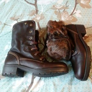 Clarks Brown Gortex Fur Lined Combat Boot 8.5